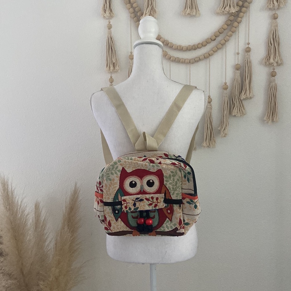 Tapestry mini owl backpack